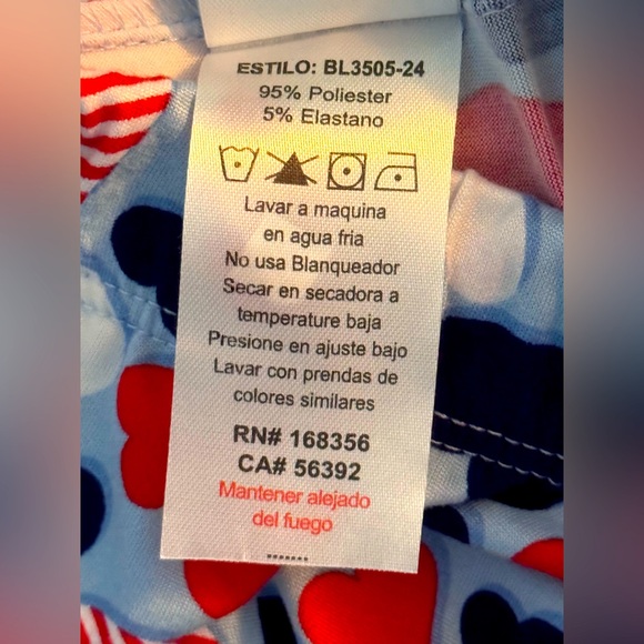 HEARTS Pajama Lounge Pants * size XXL 2X 2XL * Blue Red White * Heart and Flag * - Picture 9 of 9